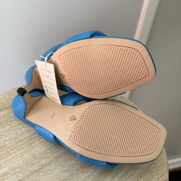Sanctuary Women's Likely Square Toe Slip On Leather Sandal Size 8.5 M BLUE WIRE - Picture 7 of 16